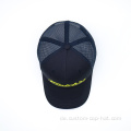 Gelbe Stickerei Logo Marine Blue Mesh Trucker Hut